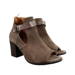 Alberto Fermani Shoes Womens 39 Booties Fashion Leather Cutout Open Toe Brown